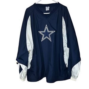Dallas Cowboys 2XL Blue Pullover Windbreaker Jacket by Authentic Apparel NFL